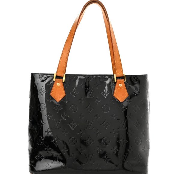 Louis Vuitton Accessories - Vintage Louis Vuitton Houston Black Vernis Leather Logo Shoulder Bag